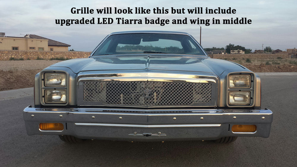 1975 Chevy Chevelle Malibu Chrome Grille Dual Weave Mesh Tiarra Grille w/ LED Badge