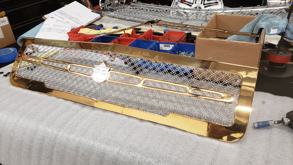 1986-1990 Chevy Caprice Gold Frame Wings Chrome Grill Dual Weave Mesh Tiarra Grill