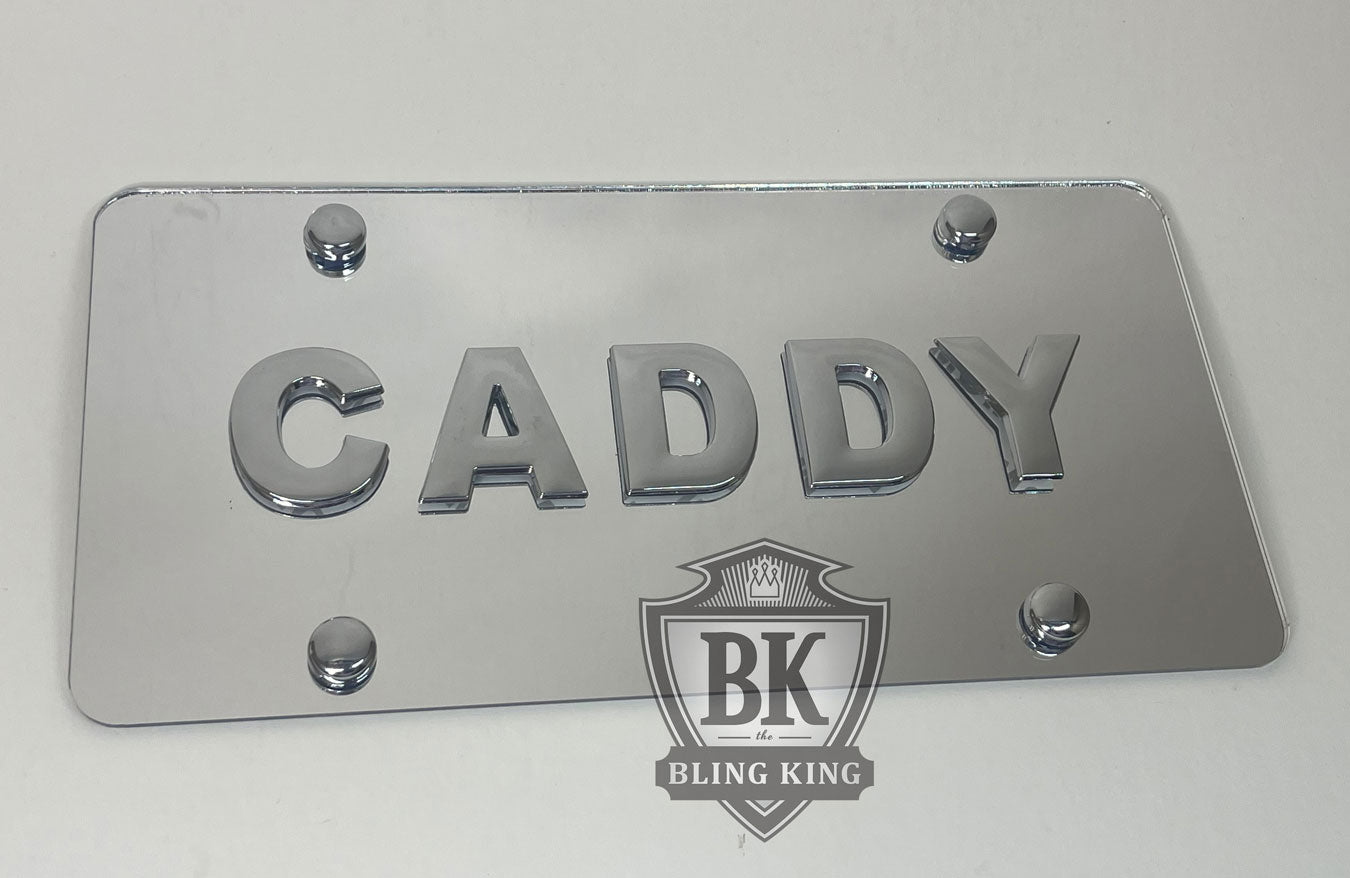 Cadillac CADDY Chrome Emblem Badge Mirror License Plate Tag