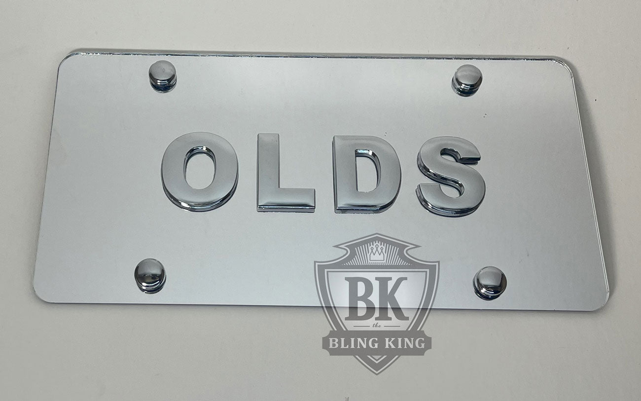 Olds Oldsmobile Chrome Emblem Badge Mirror License Plate Tag