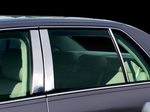 Chrome Stainless Steel Pillar Posts Trim Kit For Cadillac DTS 2006-2011 - 6-Piece Set With 3M Tape - Made In USA